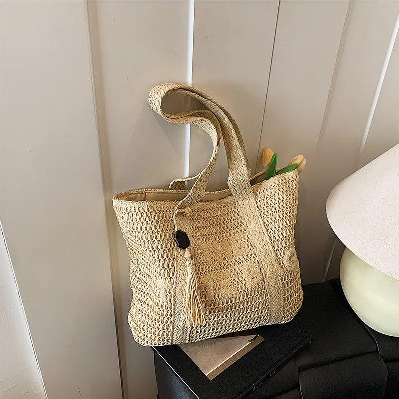 BelleVie Straw Tote