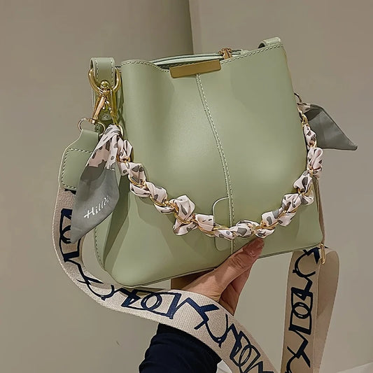 Women's PU Leather Bucket Shoulder & Crossbody Bag