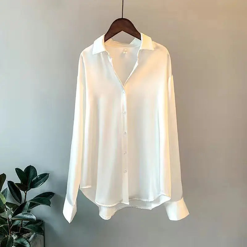 ChicFlow Satin Button-Up
