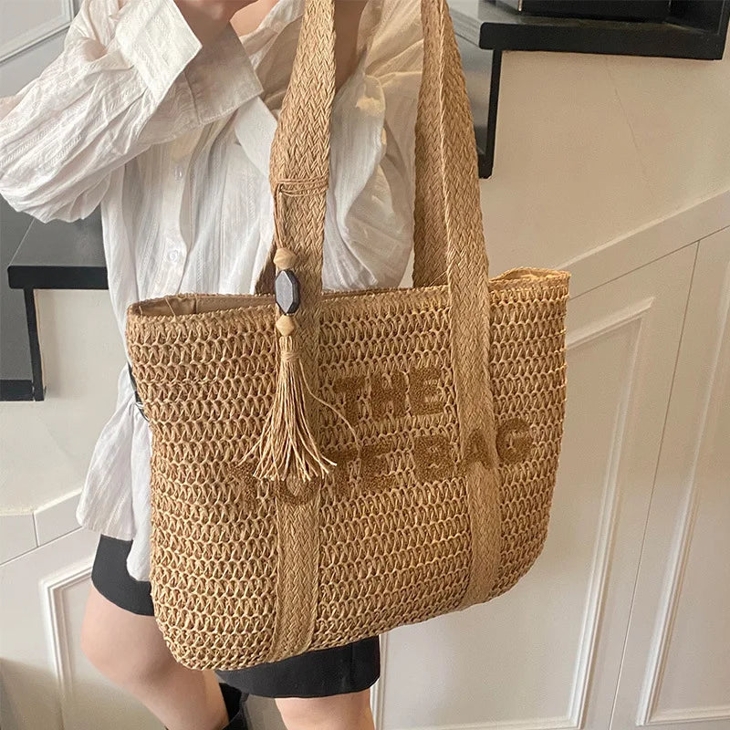 BelleVie Straw Tote