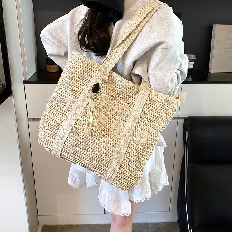 BelleVie Straw Tote