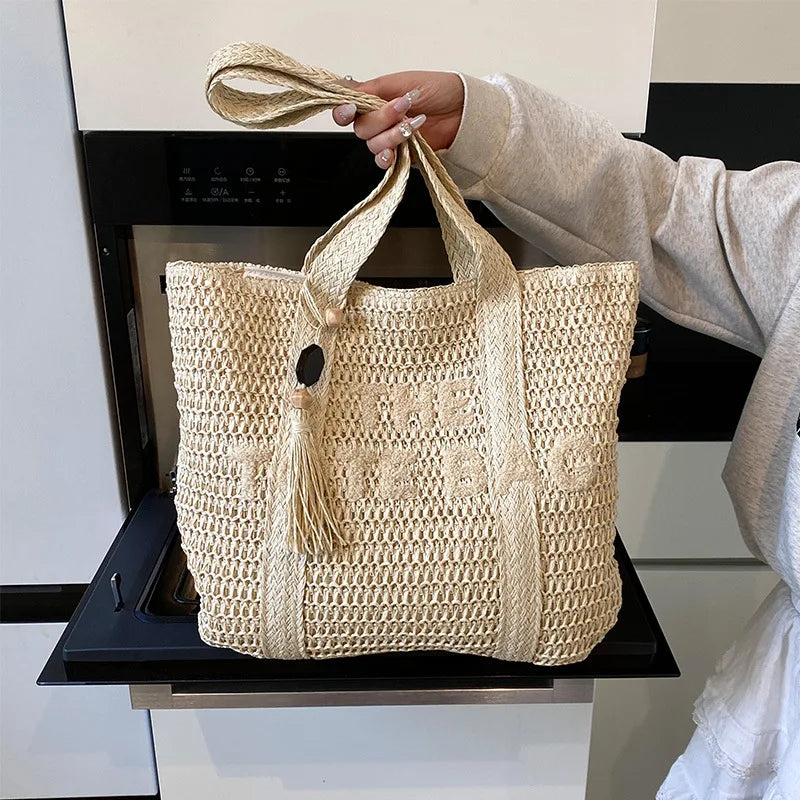 BelleVie Straw Tote