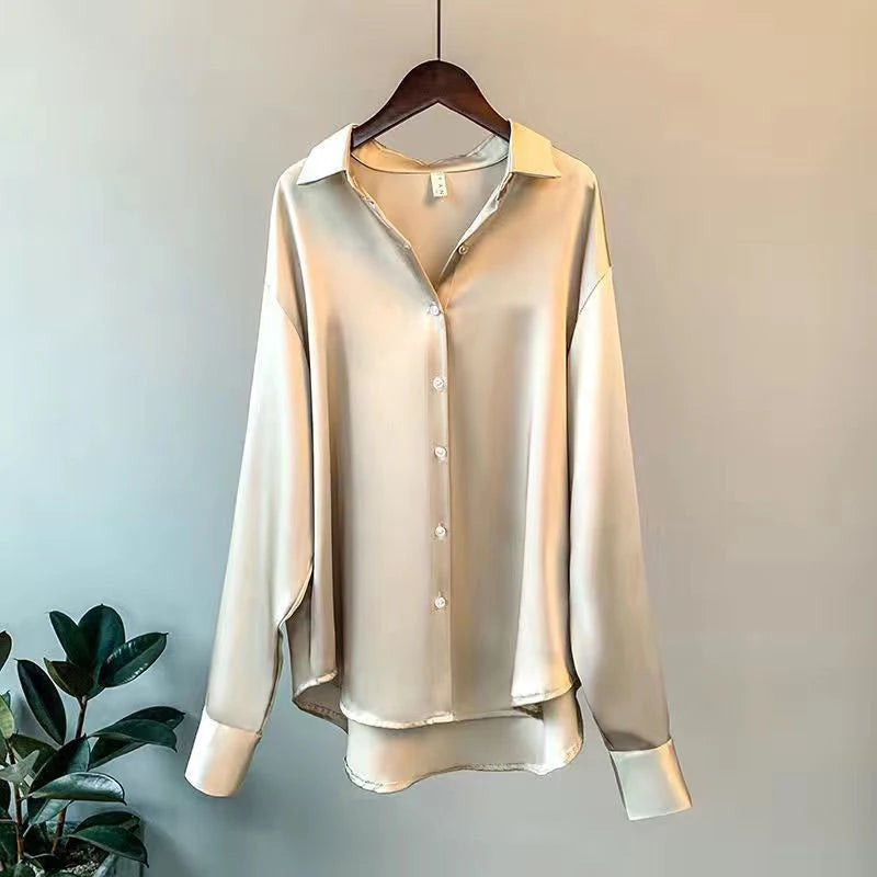 ChicFlow Satin Button-Up