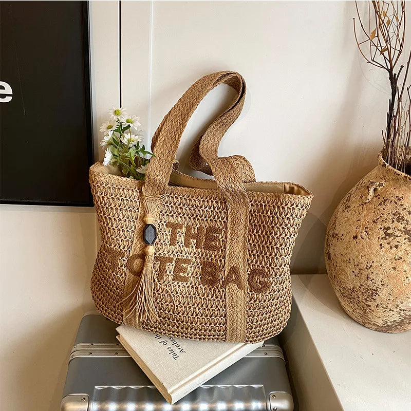 BelleVie Straw Tote