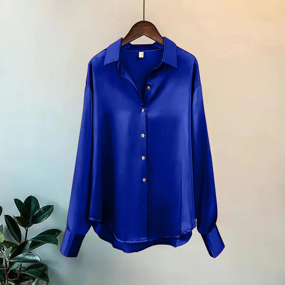 ChicFlow Satin Button-Up