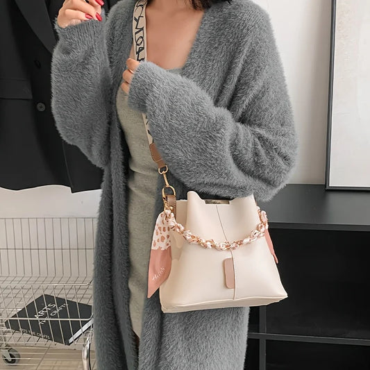 Women's PU Leather Bucket Shoulder & Crossbody Bag