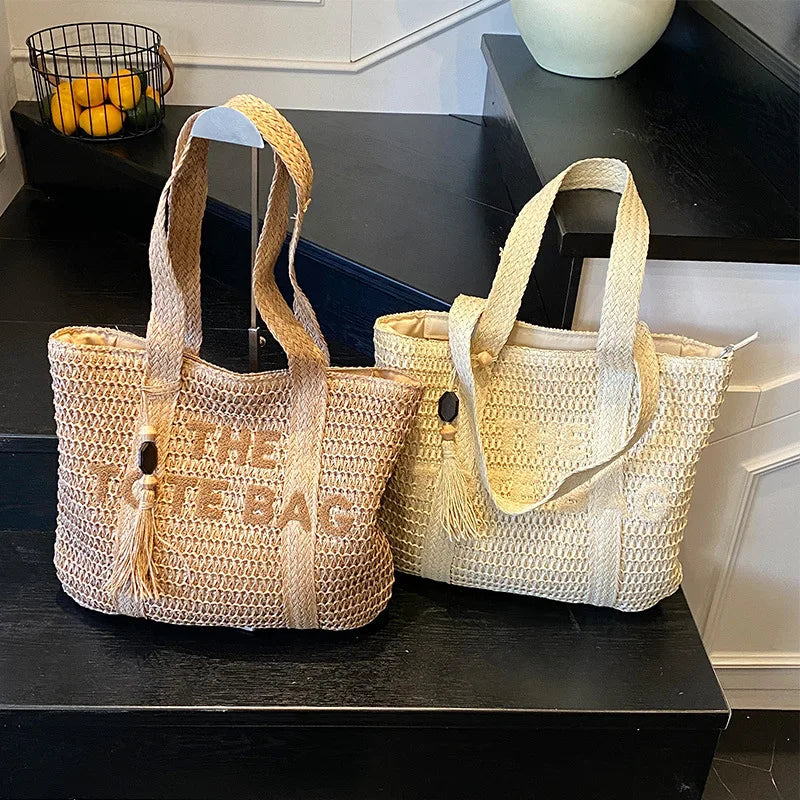 BelleVie Straw Tote