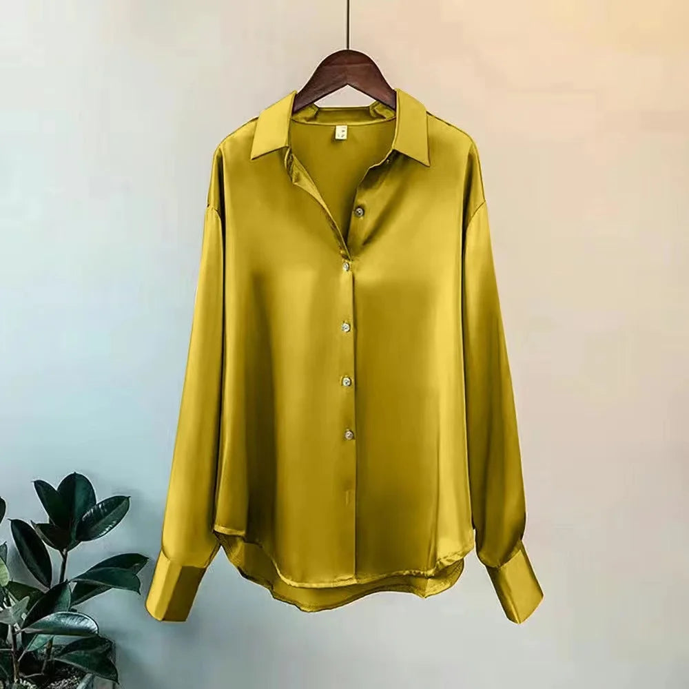 ChicFlow Satin Button-Up